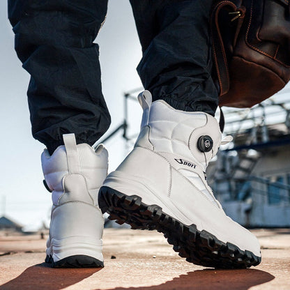 Short Men's Thickened Fleece-lined Snow Boots