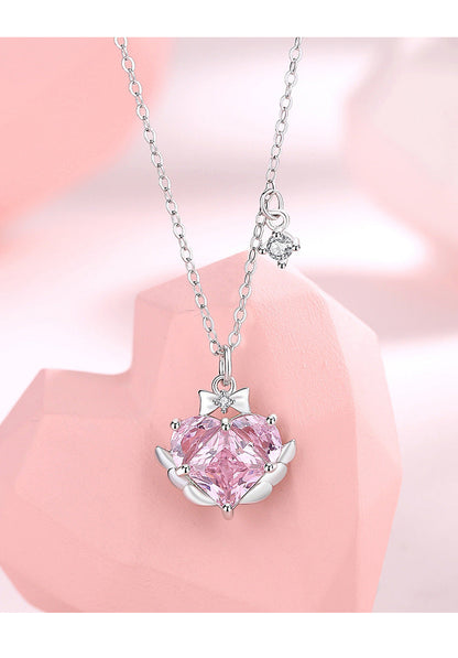 Sweet Girl Sterling Silver Zircon Clavicle Chain Necklace