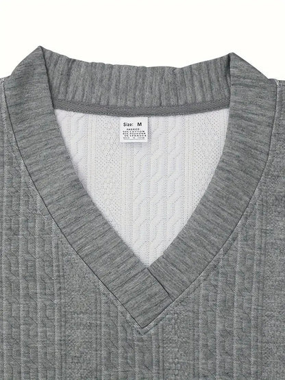 Men's Jacquard V Neck Shirt & Shorts Set