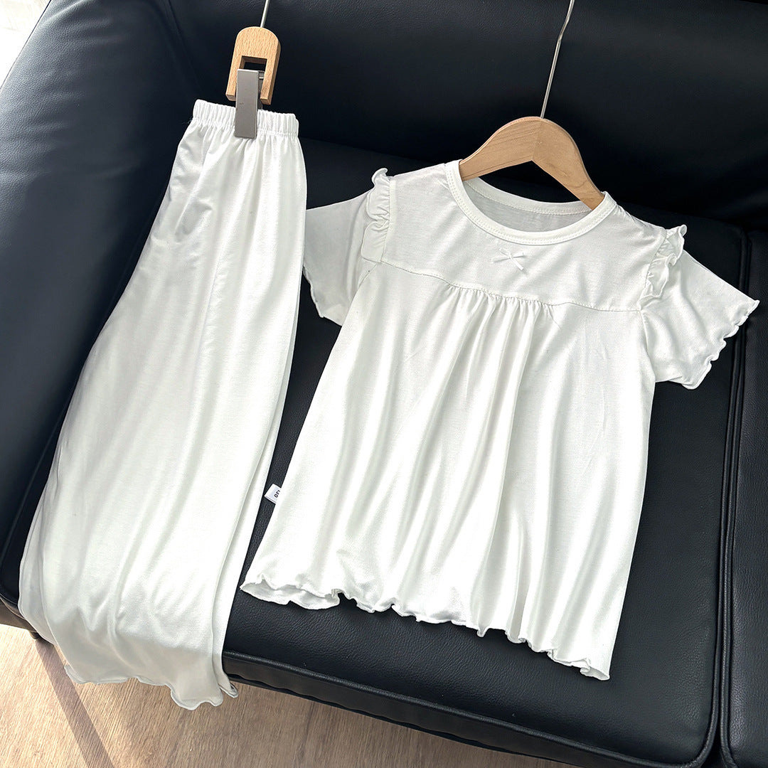 Girls' Short Sleeve Pajamas Homewear Suit