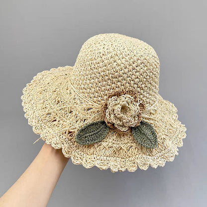 Foldable Floral Straw Sun Hat