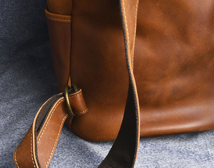 Vintage Crazy Horse Leather Travel Backpack