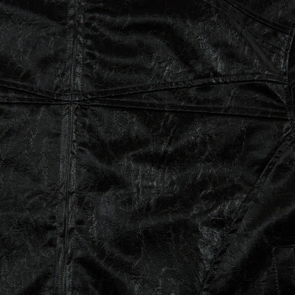 Men's Split Splicing Solid Color Loose Standing Collar Leather Jacket