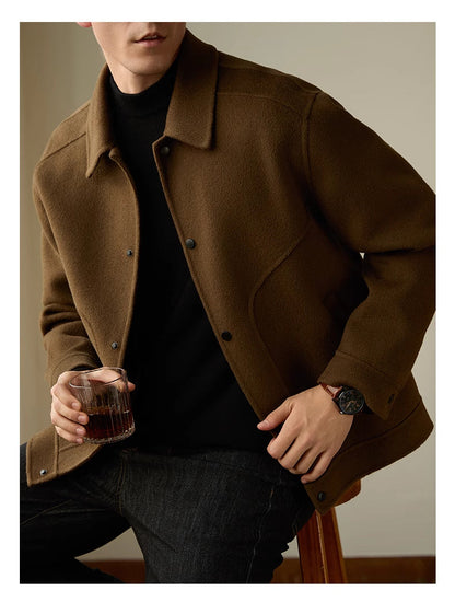 Double-sided Woolen Coat Men's 100 Wool High-end Leisure