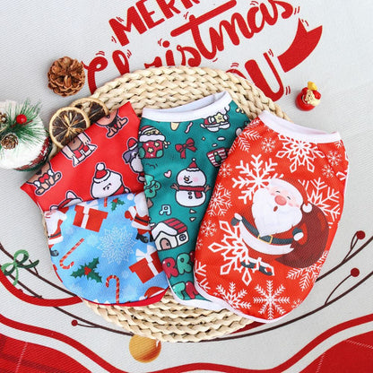 Christmas Limited Edition Cat And Dog Clothing Vest For Small Pete Short Style Non Shedding