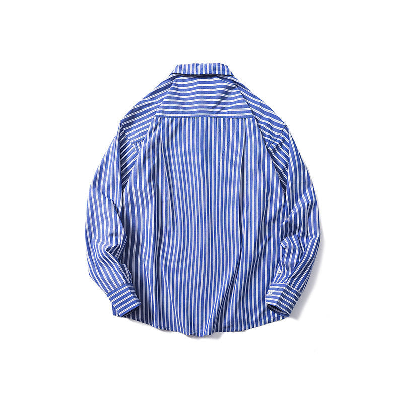 Casual Drop Shoulder Striped Long Sleeve Shirt Men