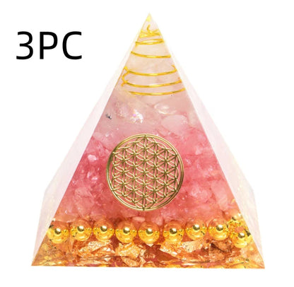 Pyramid Decoration Natural Crystal Gravel Energy Tower