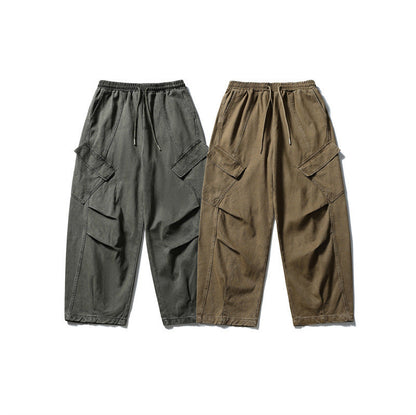Japanese Retro Simple Solid Color Loose Overalls