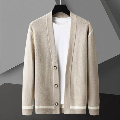 Autumn Cardigan Men's Long Sleeved Sweater Coat