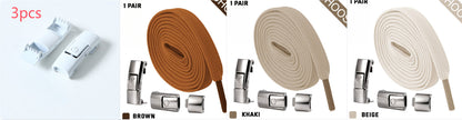 Press Lock Shoelaces Without Ties Elastic Laces Sneaker 8MM Widened Flat No Tie Shoe Laces Kids Shoelace For Shoes