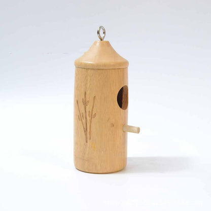 Hummingbird Hanging Swing Bird Nest House Wooden Craftwork