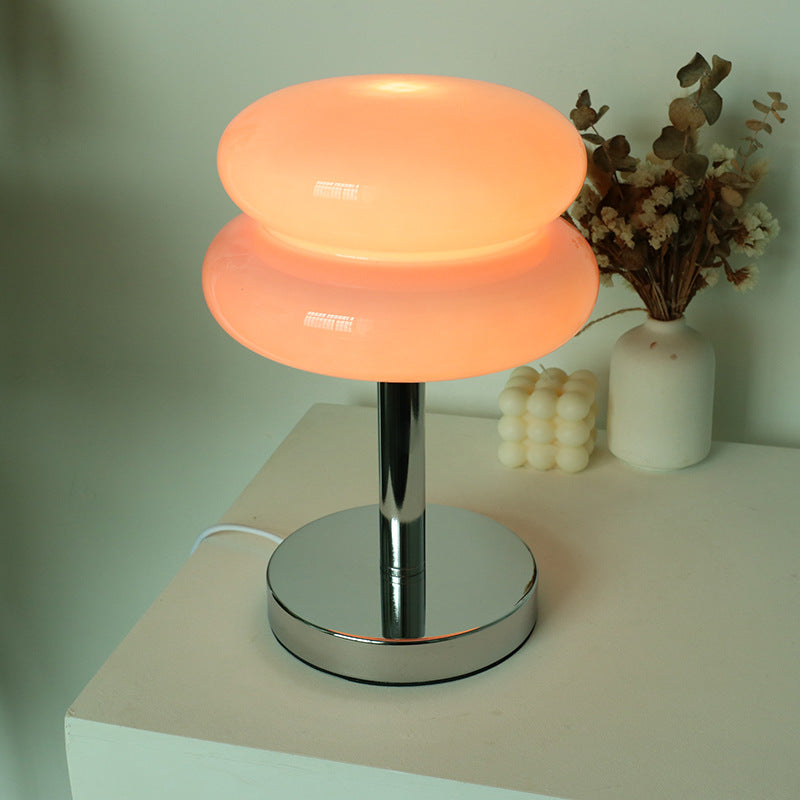 Egg Tart Decorative Medieval Cream Glass Living Room Bedroom Lamp