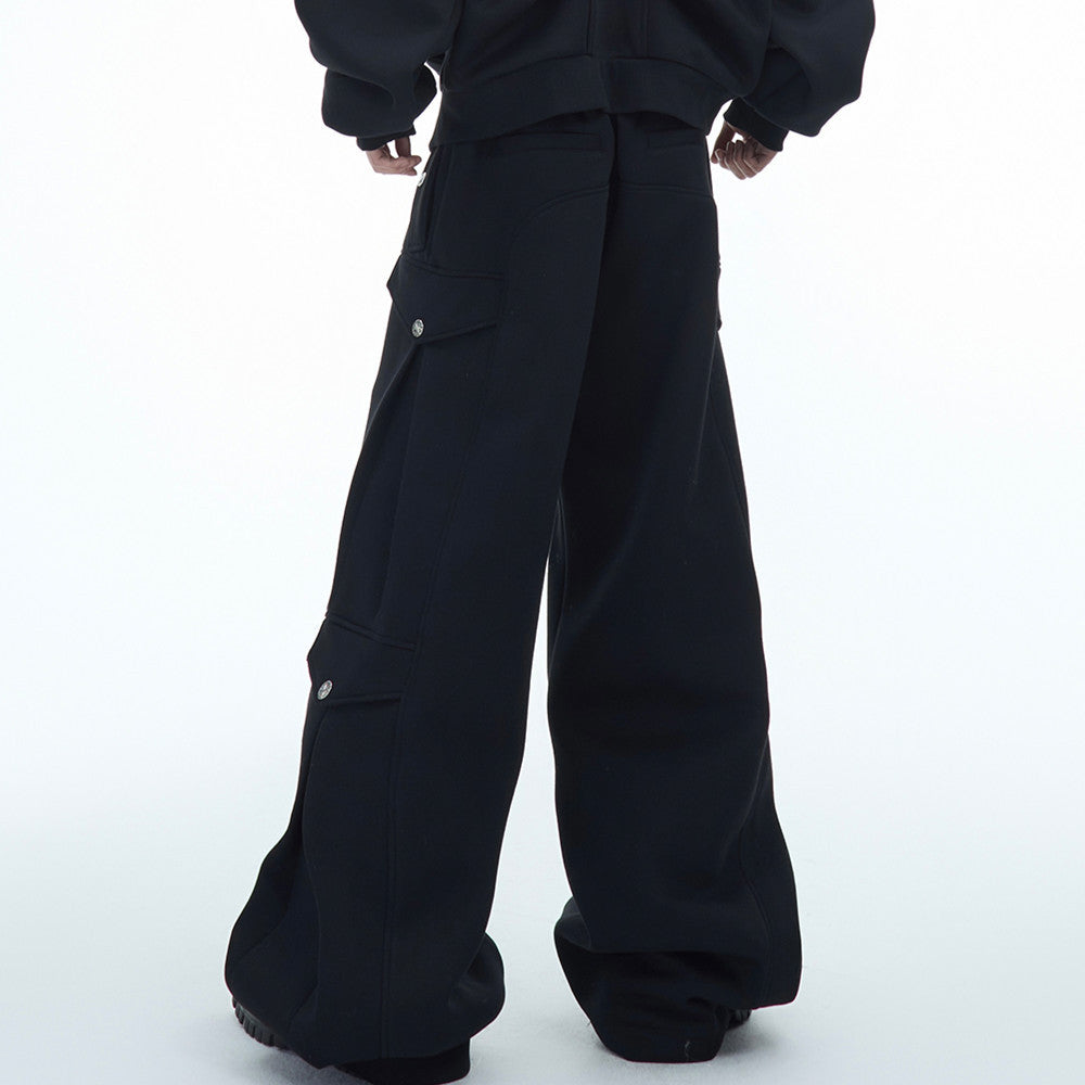 Folded Design Silhouette Thickened Casual Pants
