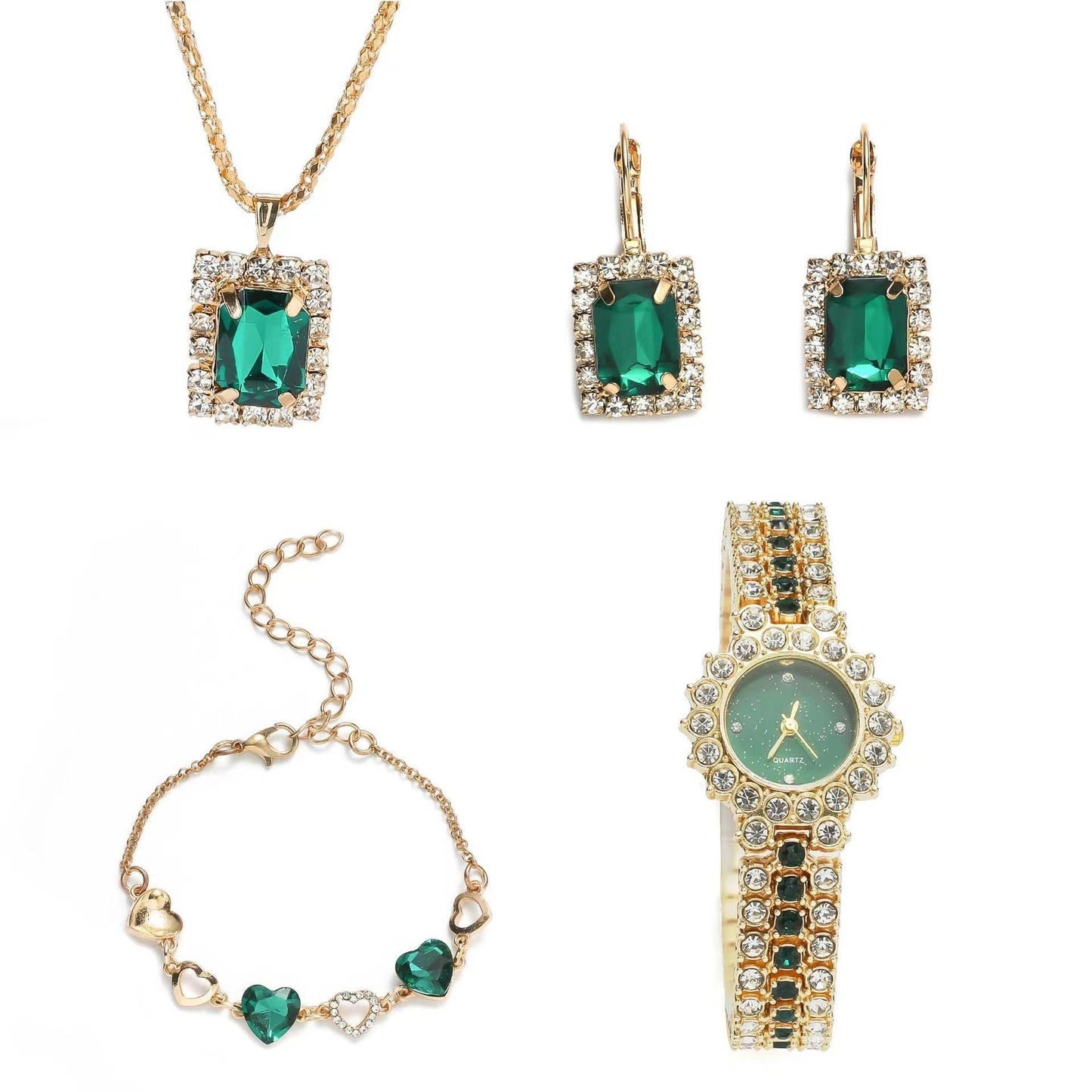 Green Watch Women's Steel Quartz Gift Set