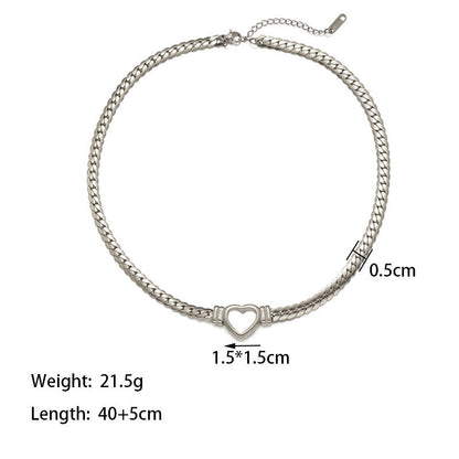 Lux Titanium Snake Bones Clavicle Necklace