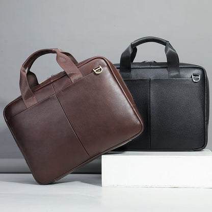 Large Capacity Men's Cowhide Briefcase