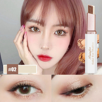 Lazy Eyeshadow Stick: Gradient Shimmer, Double Color, Waterproof