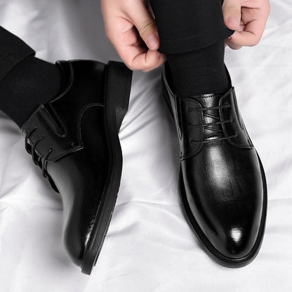 Men's Hollow-out Height Increasing Leather Shoes
