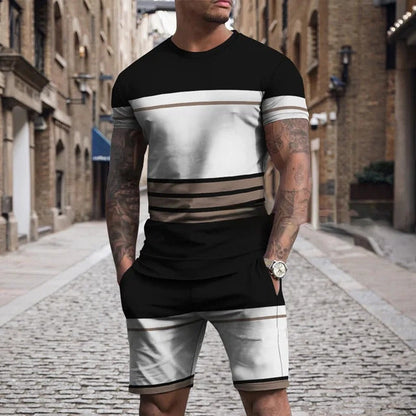 Short Sleeve PU Casual Multicolor Sportswear Suit