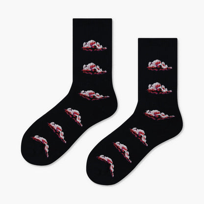 Creative Minimalist Printed Casual Mid Length Socks