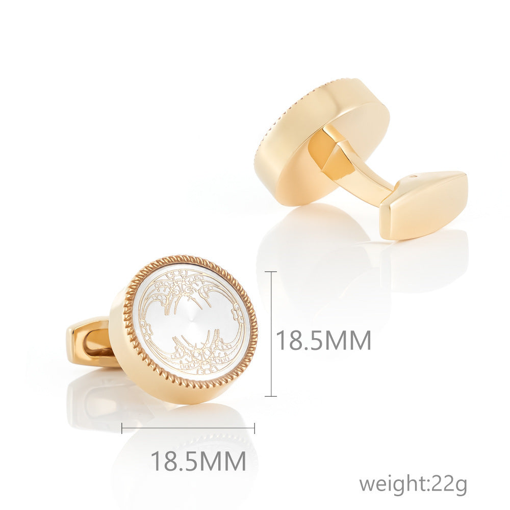 Round CD Accessories Enamel Cufflinks For Men