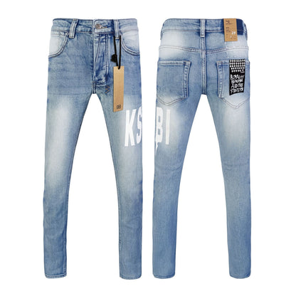 Straight Ripped Stretch Casual Men's Jeans