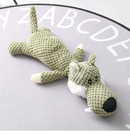 Plush Cartoon Puppy Dog Toy Pet Dog Chew Squeak Toys For Small Dogs Teeth Grinding Pet Products Dog Accessories