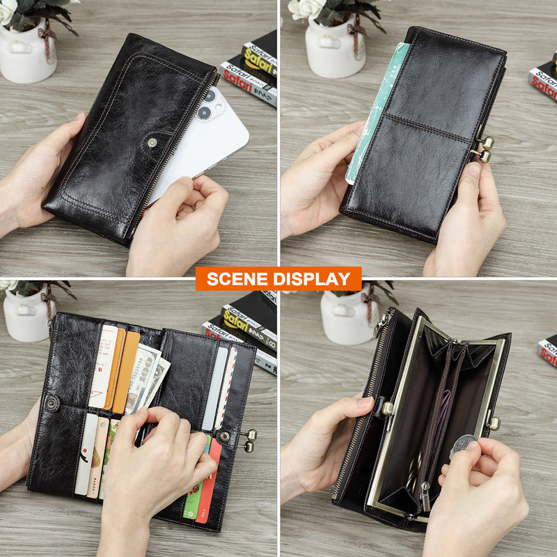Black Angel First Layer Cowhide Women's Wallet