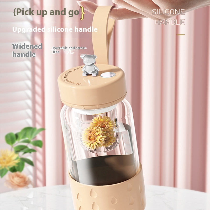 Magnetic Tea Infuser Glass Cup