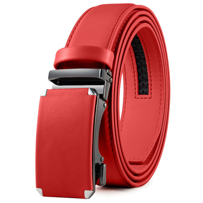 Men's Automatic Alloy Buckle Cowhide Belt