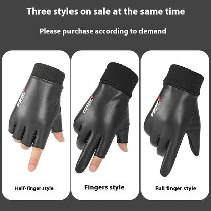 Men's Warm Touch Screen Leather Gloves