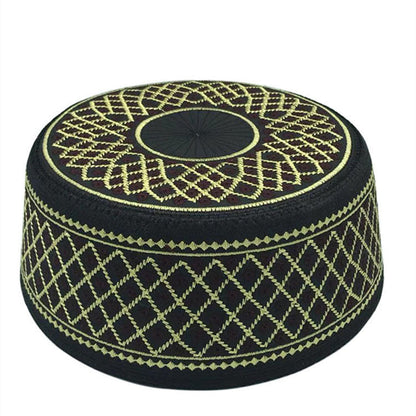 Muslim Cotton Embroidery Islamic Men Prayer Caps