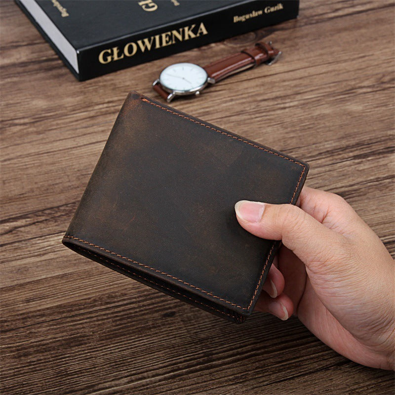 Vintage Crazy Horse Skin Men's Wallet