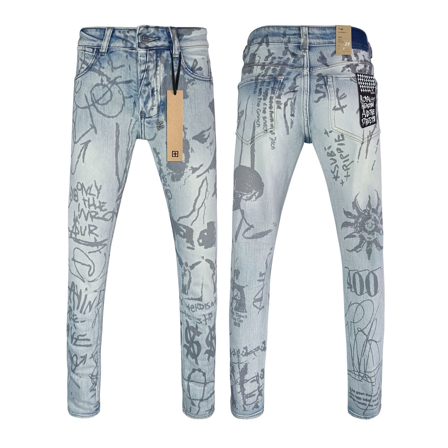 Straight Ripped Stretch Casual Men's Jeans