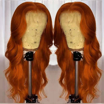 European & American Dark Orange Smooth Hair Wig