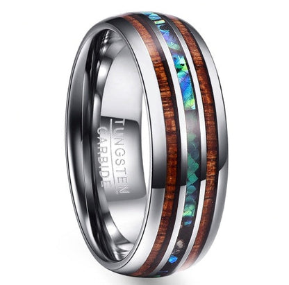 Nuncad 8MM Hawaiian Koa Wood Men's Wedding Ring