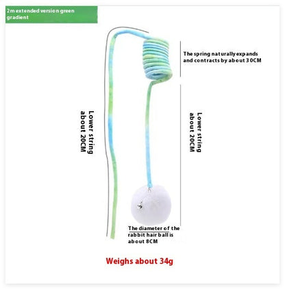 Cat Toy Self-Hi Sucker Spring Rabbit Hair Ball Interactive Play Pet Supplies Interactive Toys