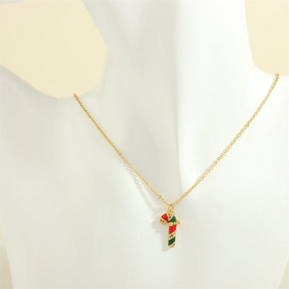 Christmas Necklace, Santa, Snowman, Rhinestones