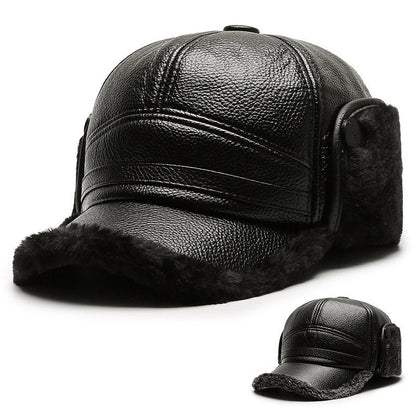 Men's Ear Protection Winter Warm Peaked Cap for Elderly