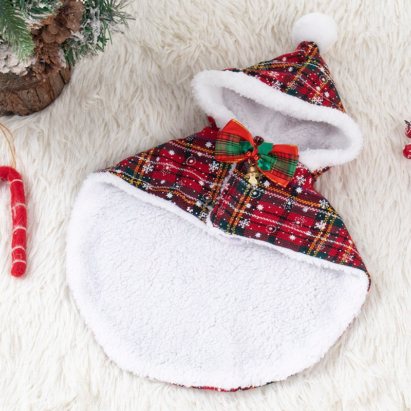 Cat Christmas Cape Hat Plush Shawl