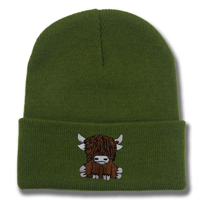 Cartoon Long Hair Yak Knitted Hat Winter Warm Wool