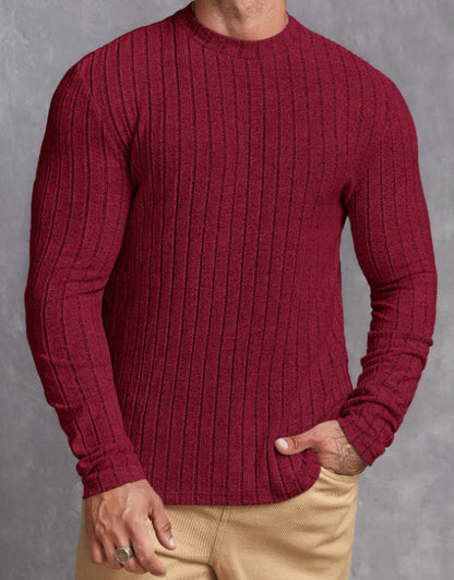 Casual Solid Color Round Neck Long Sleeve T-shirt