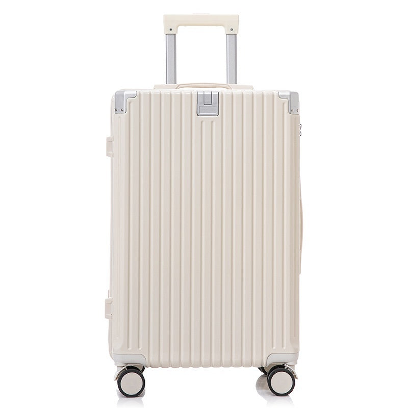 Password-Protected Genuine Leather Trolley Case for Men and Women