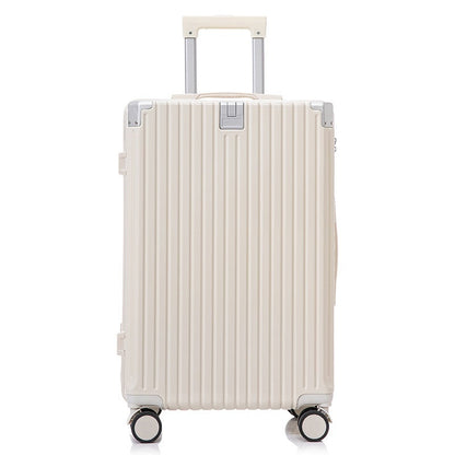 Password-Protected Genuine Leather Trolley Case for Men and Women