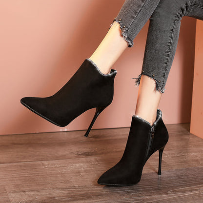 Women's Pointed Toe Stiletto Martin Boots