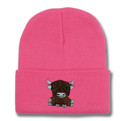 Cartoon Long Hair Yak Knitted Hat Winter Warm Wool