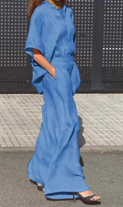Summer Casual Lapel Pants Suit