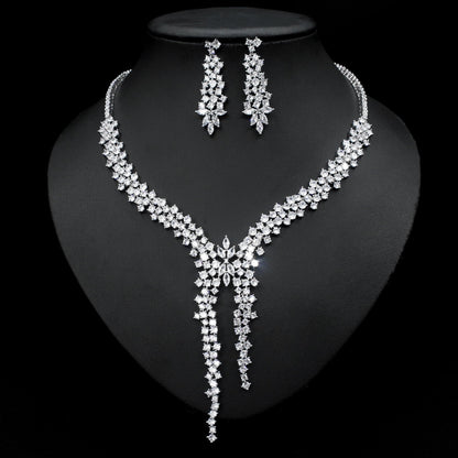 Zircon Earrings and Necklace Set