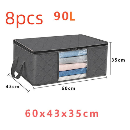 Clothing Cotton Quilt Blanket Transparent Window Large Capacity Storage Box
