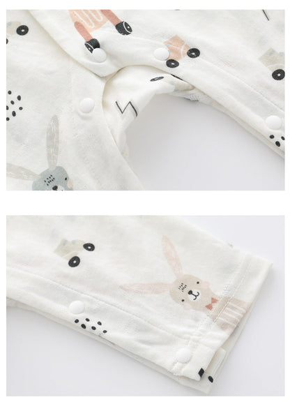 Light And Soft Bamboo Fiber Baby Jumpsuit Floral Animal Cute Print Spring Autumn Newborn Clothes Unisex Long Sleeve Baby Rompers For Boys Girls
